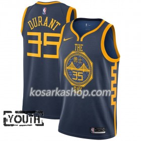 Dres Golden State Warriors Kevin Durant 35 Nike 2018-19 City Edition Navy Swingman - Dječji